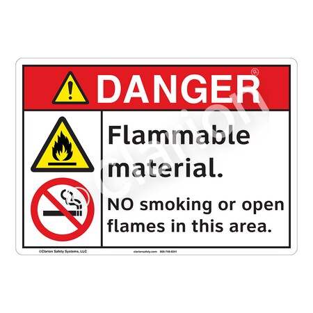 ANSI/ISO Compliant Danger/Flammable Safety Signs Outdoor Weather Tuff Aluminum (S4) 12 X 18